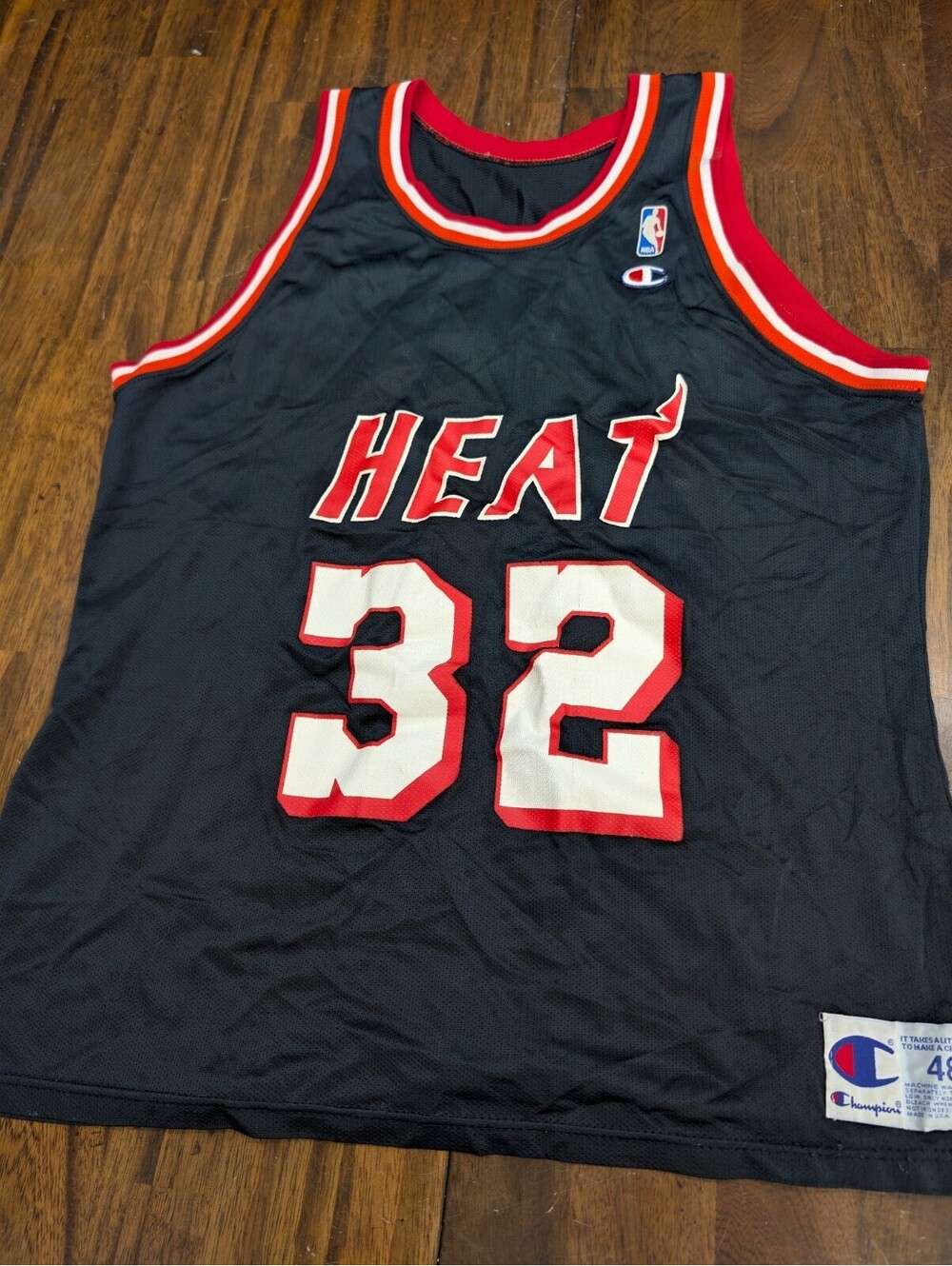 Harold Miner Miami Heat Champion NBA Jersey Vintage USA 48